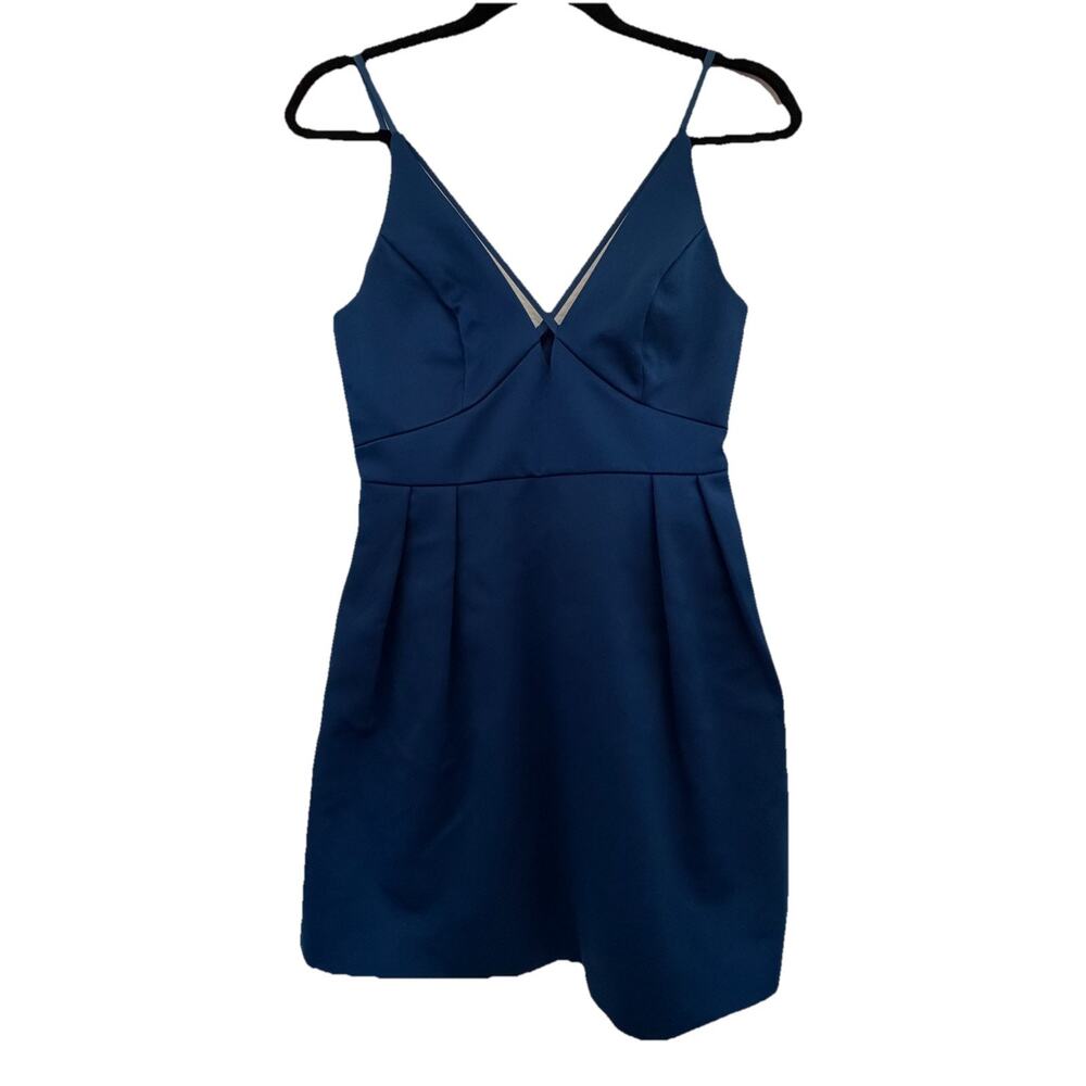 NWT Topshop Mini Dress Blue V-Neck Strappy Fit & Flare Size 4 Prom Graduation